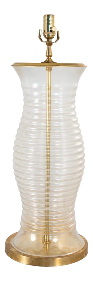 Oversized Glass & Brass Table Lamp