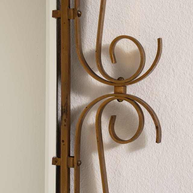 1930s Art Deco Brass Mirror, Antique, France, Circa 1930 For Sale - Image 5 of 7