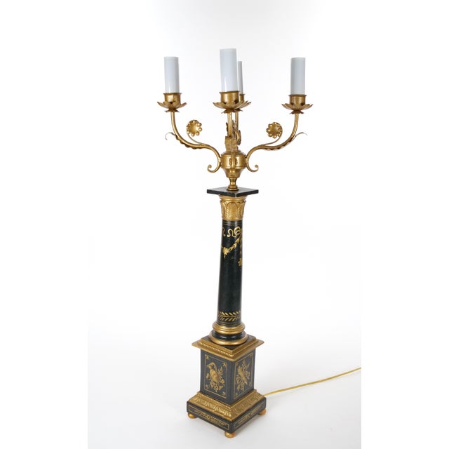 This elegant pair of late 20th-century Italian torchiere lamps features tall, slender architectural columns crafted from...