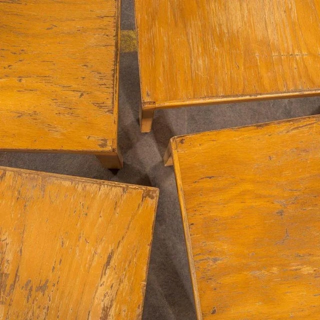 1960s Wide Clean Stacking Blonde Dining Chairs For Sale - Image 8 of 10