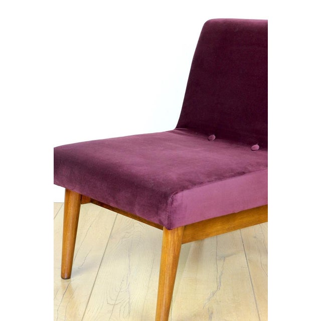 Maroon Vintage Loft Armchair in Burgundy Wine Velvet, 1970s For Sale - Image 8 of 12