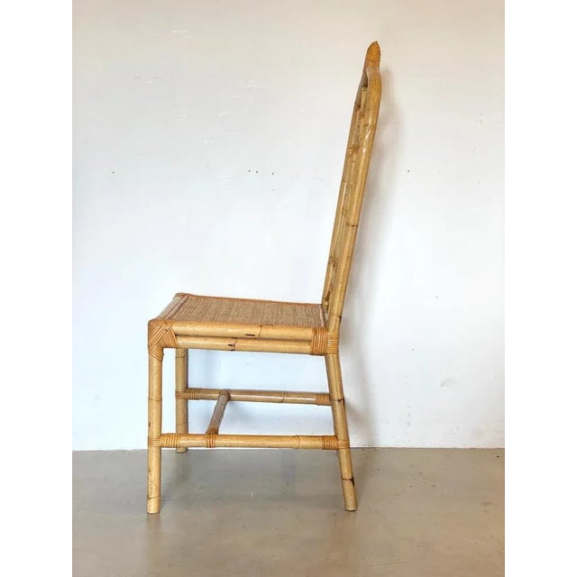 Light Yellow Wicker and Bamboo Chair, 1970s For Sale - Image 8 of 14