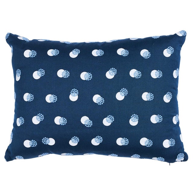 Schumacher Schumacher Taylor Embroidery 18" Lumbar Pillow in Blue on Ivory For Sale - Image 4 of 4