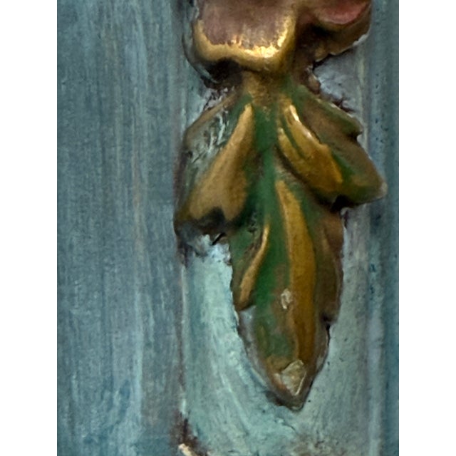 Glass Distressed Ornate Leaning Mirror, Vintage For Sale - Image 7 of 12