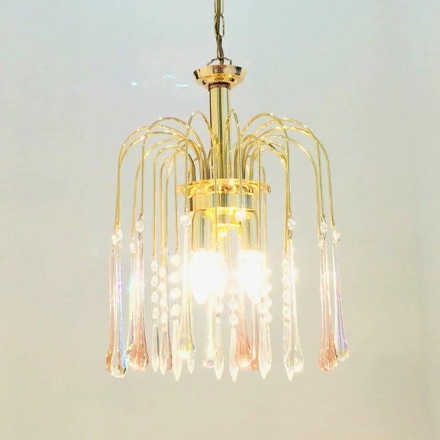 Murano Glass Teardrop Waterfall Chandelier, Italy, 1970s For Sale - Image 6 of 11