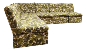 Modular Sofa with Botanical Decor, 1970s, Set of 6