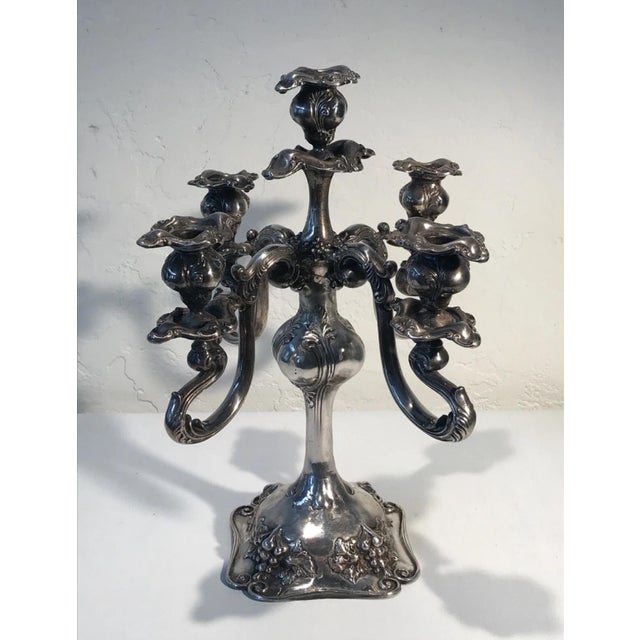 19th Century Important Art Nouveau Grape Motif Candelabra For Sale In San Francisco - Image 6 of 9