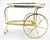 Mid-Century Modern Brass Etched Glass Mid Century Modern Serving Bar Cart Wagon Style Wheels MINT For Sale - Image 3 of 14