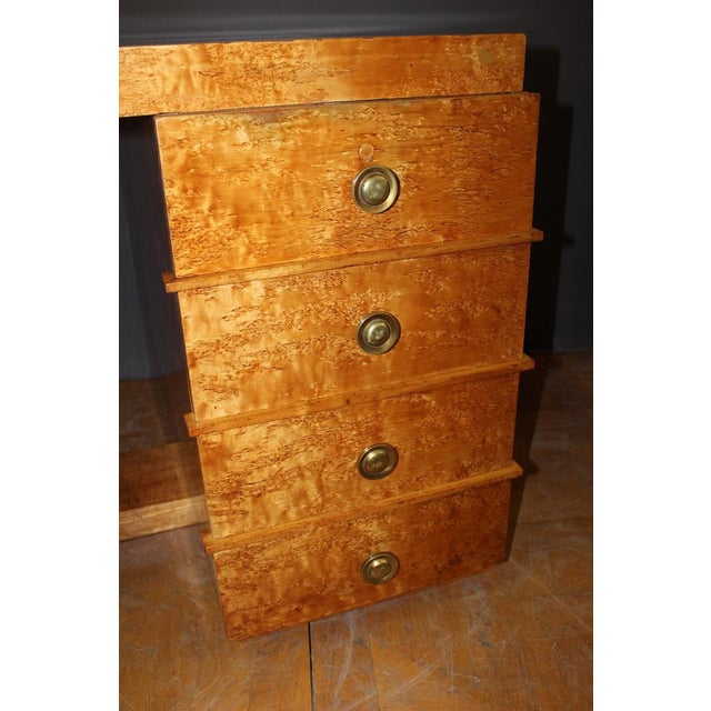 Art Deco Flat Desk in Norwegian Birch, 1930s For Sale - Image 4 of 15