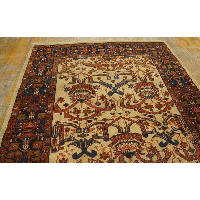 Breathtaking Antique Persian Bakshaiesh Rug on Ivory Background Color With Geometric Design For Sale - Image 4 of 12