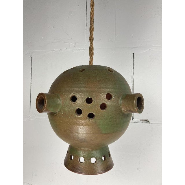 Ceramic Brutalist Space Age Ceramic Pendant attributed to Mobach, Netherlands, 1960s For Sale - Image 7 of 18