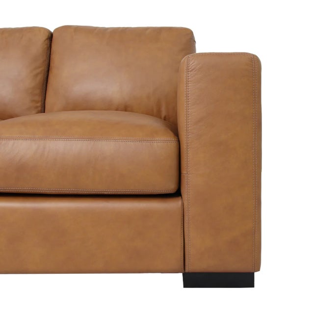 2020s Argento Top Grain Leather Sofa in Tan For Sale - Image 5 of 11