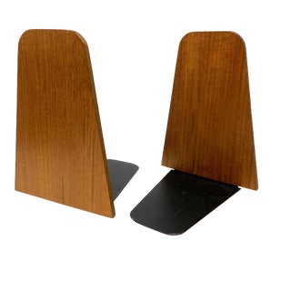 Pair of Large Teak Bookends Attr. To Kai Kristiansen For Sale
