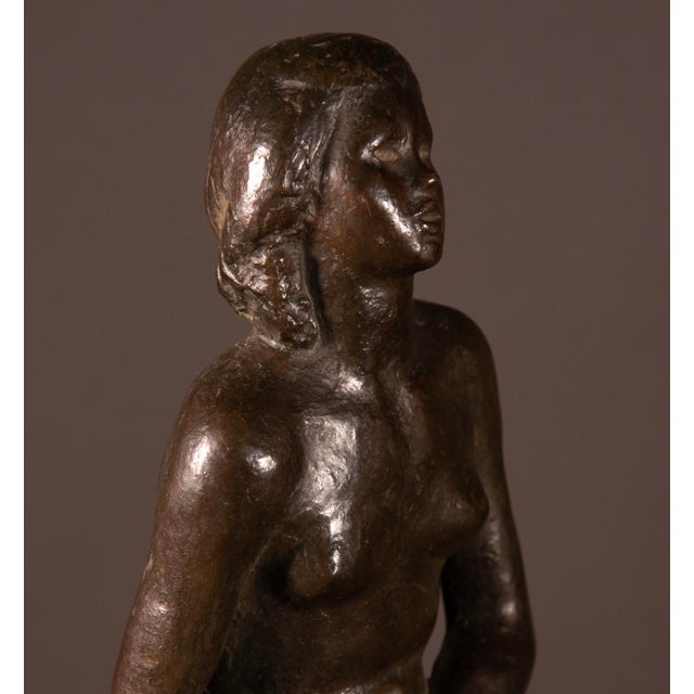 Metal Gaetano Martinez, Art Deco Nude of Woman, 1925, Bronze & Marble For Sale - Image 7 of 15