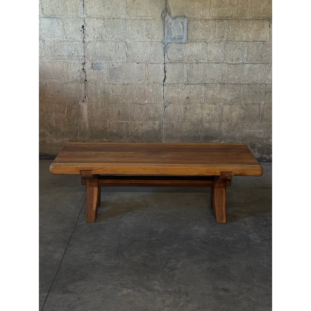 Brutalist Brutalist Oak Coffee Table by De Puydt For Sale - Image 3 of 12