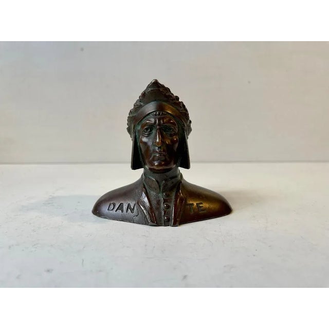 Small 19th Century Dante Alighieri Bronze Bust For Sale - Image 3 of 12