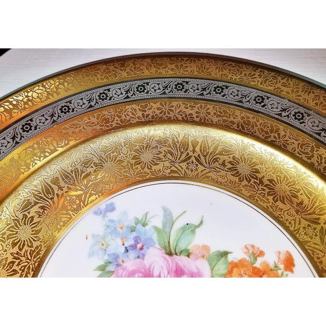 1920s 1920s Gilt and Silver Bavarian Charger Plates- Set of 4 For Sale - Image 5 of 11