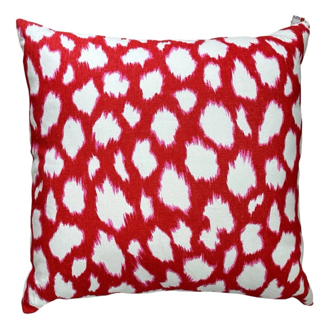 Kate Spade Cherry Red Animal Print Pillow For Sale