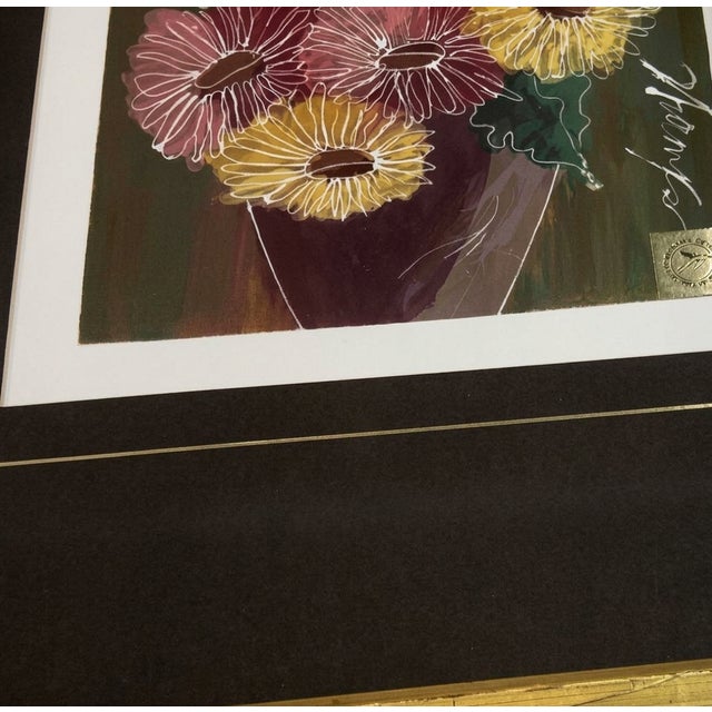 Traditional Set of 4 Vintage Modernist Floral Still Life Prints in Gilt Frames For Sale - Image 3 of 3