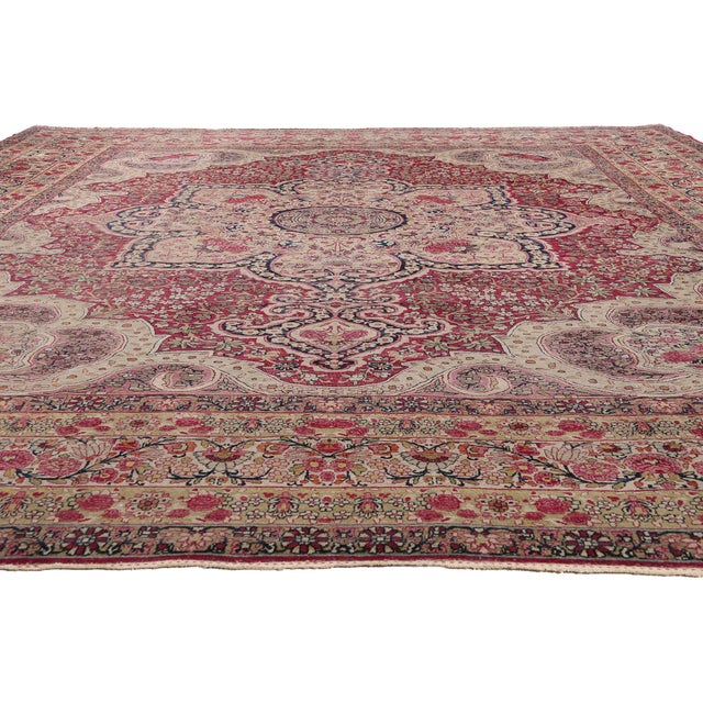 Rustic Late 19th Century Persian Kermanshah Rug, 11'07 X 13'10 For Sale - Image 3 of 10