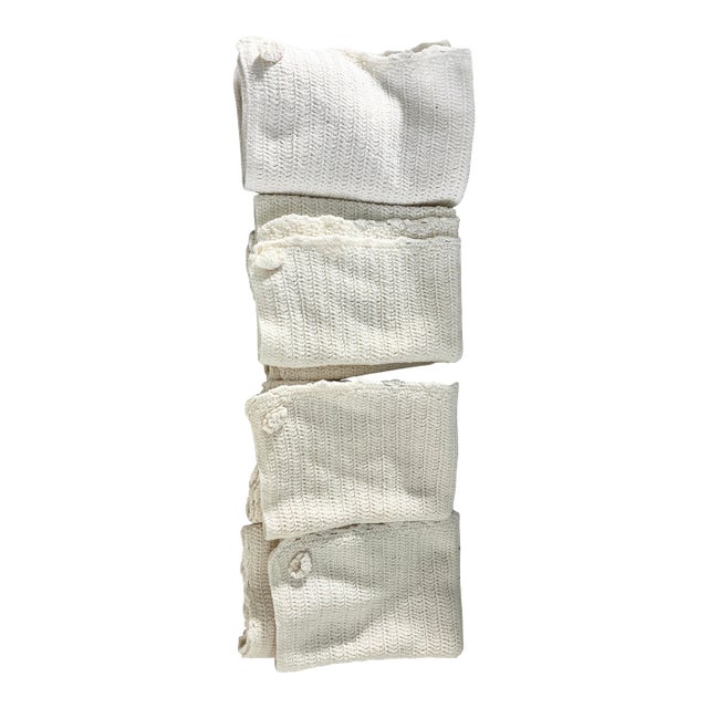 Vintage Hand Crafted Placemats Set of 4 Off White 16” X 20” For Sale