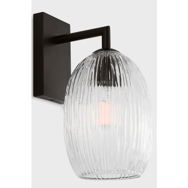 Contemporary Hable by Visual Comfort Studio Serafina Vanity Sconce in Aged Iron Black Finish For Sale - Image 3 of 6