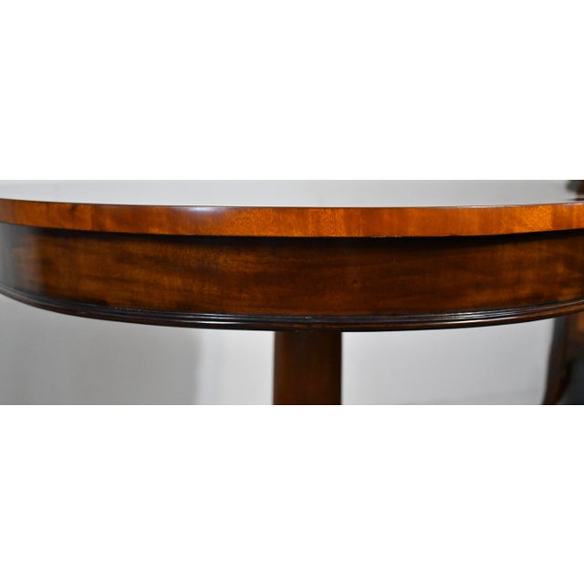 1940s 1940 English Chippendale Style Mahogany Accent Center Round Table For Sale - Image 5 of 11