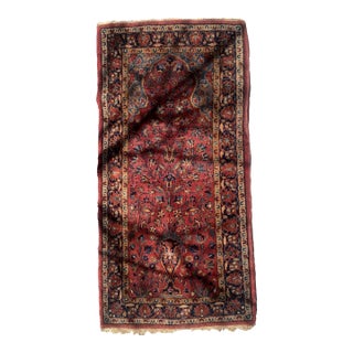 1920s, Handmade Antique Persian Sarouk Prayer Rug 2.1' X 4.3' For Sale