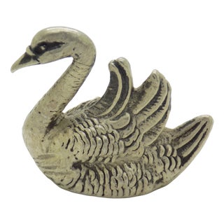 Vintage Italian Silver 800 Swan Miniature Figurine, 1960s For Sale