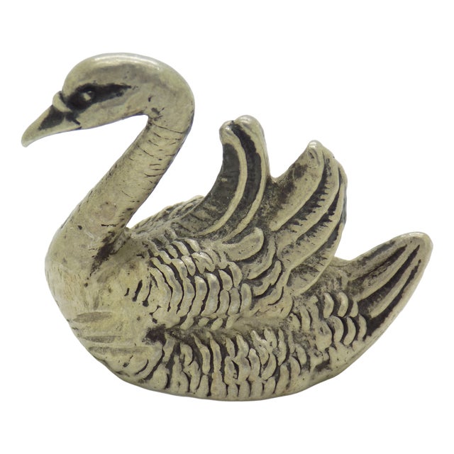 Vintage Italian Silver 800 Swan Miniature Figurine, 1960s For Sale