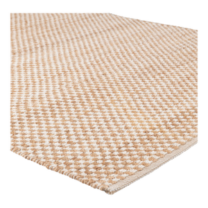 Part & Parcel Goods Textured Sample Check Rug, 6"x6", Natural and Eggshell