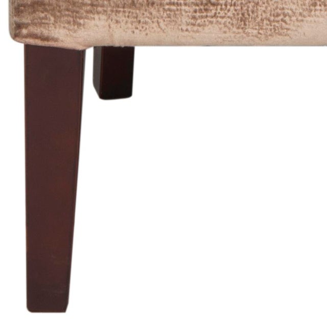 Wood 20''H Velvet Dining Chair, Dark Champagne & Cherry Mahogany For Sale - Image 7 of 11