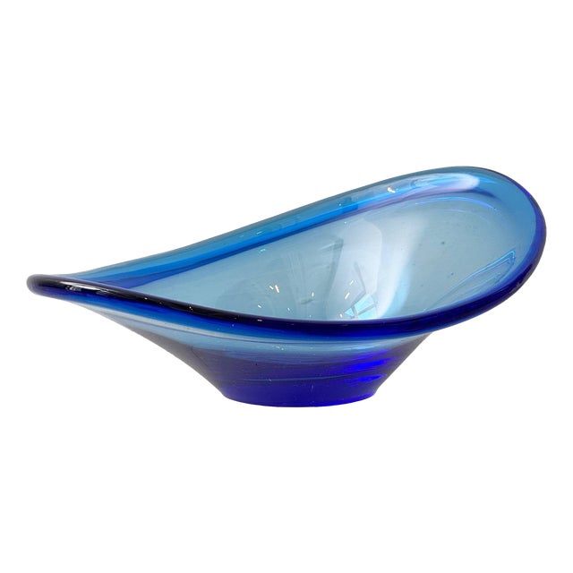 Blue Selandia Bowl by Per Lütken for Holmegaard, Denmark, 1960s For Sale
