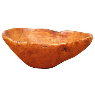 Large Swedish Folklore Birch Burl Wooden Bowl, 1890s For Sale