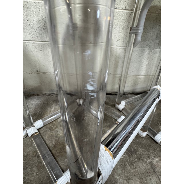 Vintage Organic Modern Lucite Barstools - Set of 4 For Sale - Image 10 of 12