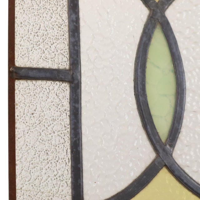 Art Deco Geometric Stained Glass Window, Set of 2 For Sale - Image 18 of 18
