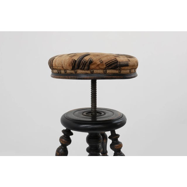 Art Deco Adjustable Piano Stool, France, 1920s For Sale - Image 3 of 12