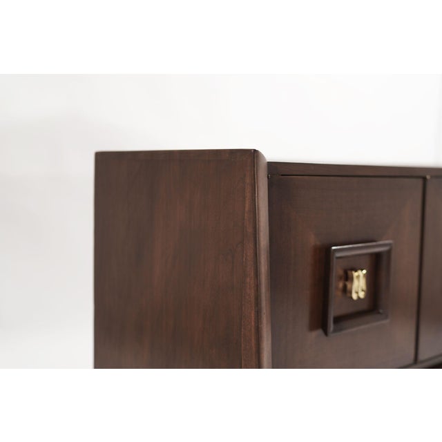 Wood Modernist Walnut Dresser, Italy 1950s For Sale - Image 7 of 12