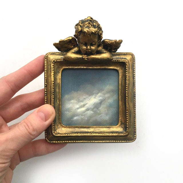 Neoclassical Original Painting Wall Decor Small Framed Wall Art by Valeriya Serova - Set of 3 For Sale - Image 3 of 14