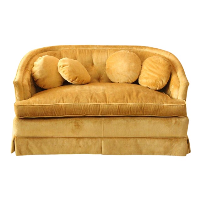 Mid Century Modern Gold Curved Loveseat Chairish