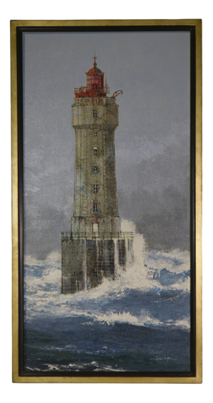 Julian Taylor, The Lighthouse of La Jument, 1990s, Canvas & Paint, Framed