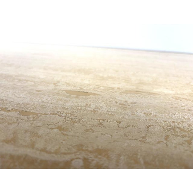 Vintage Travertine and Brass Coffee Table, 1970s For Sale - Image 4 of 12