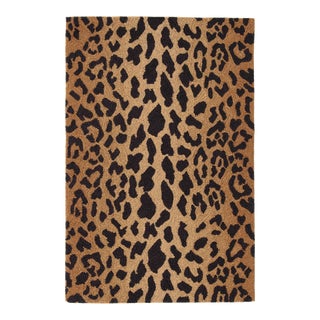 Dash & Albert by Annie Selke Leopard Micro Hooked Wool Rug, 5' x 8' For Sale