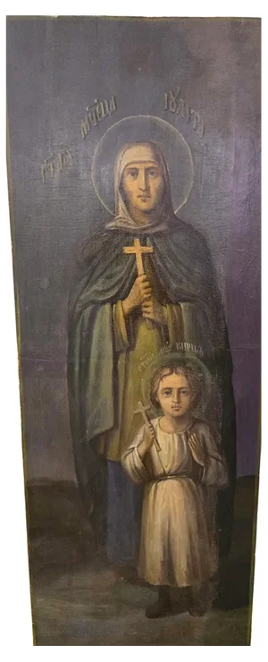 19th Century Orthodox Icon Martyr Iolita and Kirill, 1860
