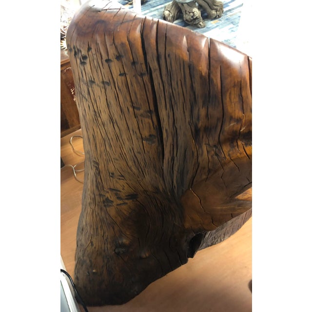 Brown Monumental Hand-Carved Solid Tree Trunk Organic Modern Sculptural Chair For Sale - Image 8 of 11