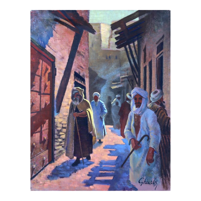 Fortified Castle, Jalal Gharbi Oil on Canvas Painting For Sale