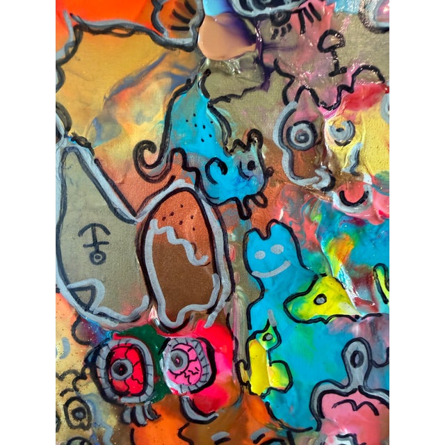 Abstract Original Abstract Painting Serg Graff "Piggy's Wild Party" Surreal Fantasy, Coa For Sale - Image 3 of 11