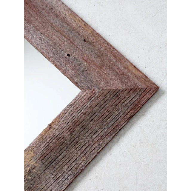 Late 20th Century Vintage Barn Wood Wall Mirror For Sale - Image 5 of 8