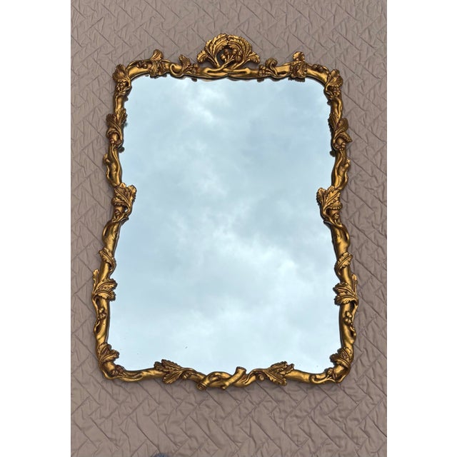 Gold Mid to Late Twentieth Century Uttermost Carved Acorn and Leaf Gilded Wood Hall Mirror For Sale - Image 8 of 9