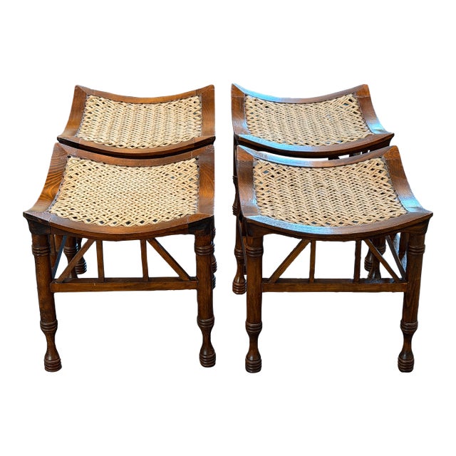 Early 20th Cent. Thebes Stools Attributed to Liberty & Co. - Set of 4 For Sale